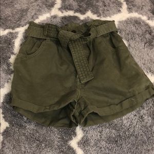 Abercrombie & Fitch Green Tie waist Shorts